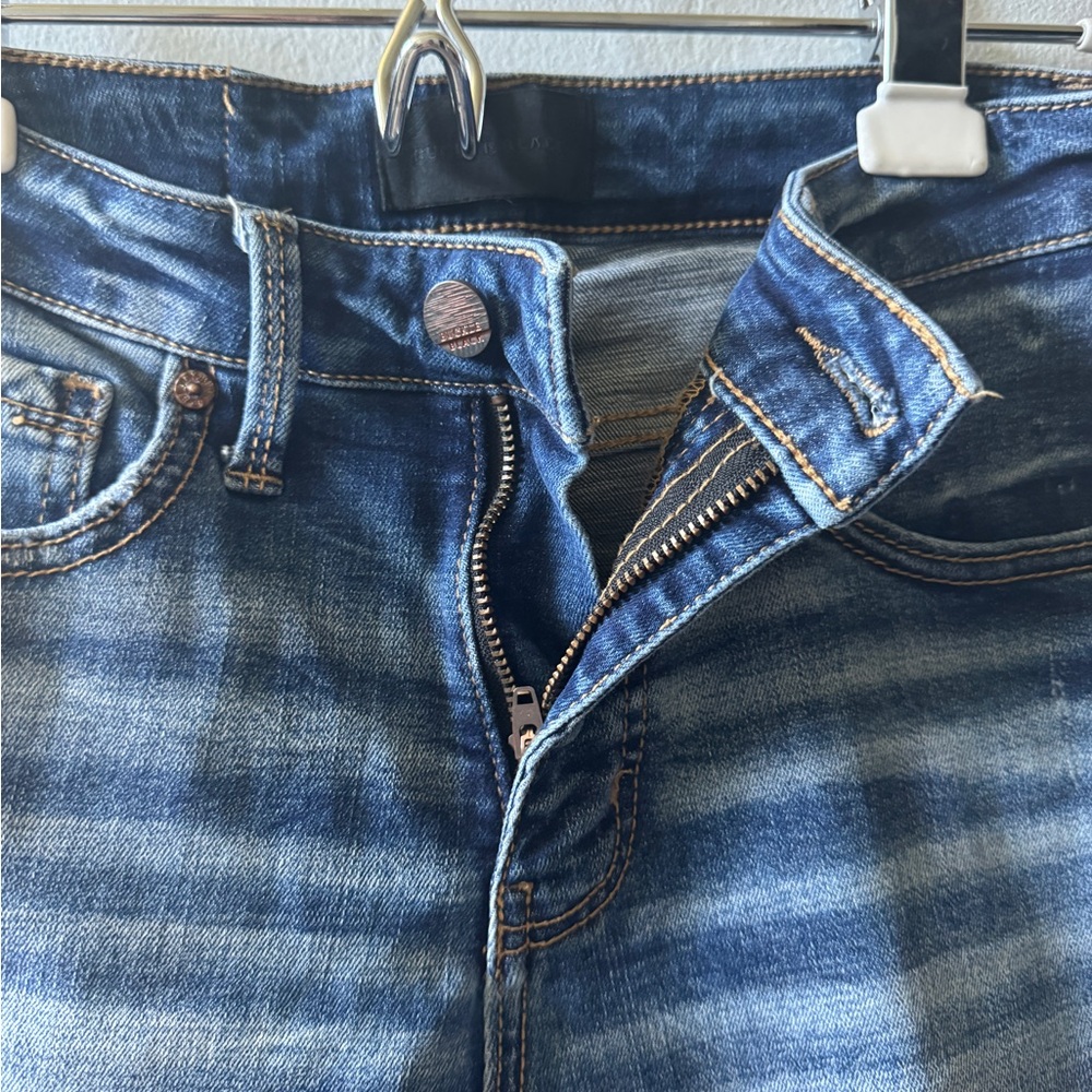 Buckle Black Blue Ankle Cropped Jeans